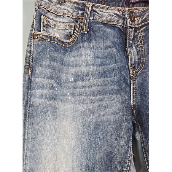 Vigoss Women's Blue Wash Bootcut Distressed Bleach Splatter Denim Jeans Size 15 - Picture 2 of 11